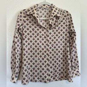 1970s Vintage Mushroom Button Down Shirt